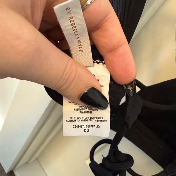 DD Becca Black Ribbed Bikini Top - Picture 4 of 4